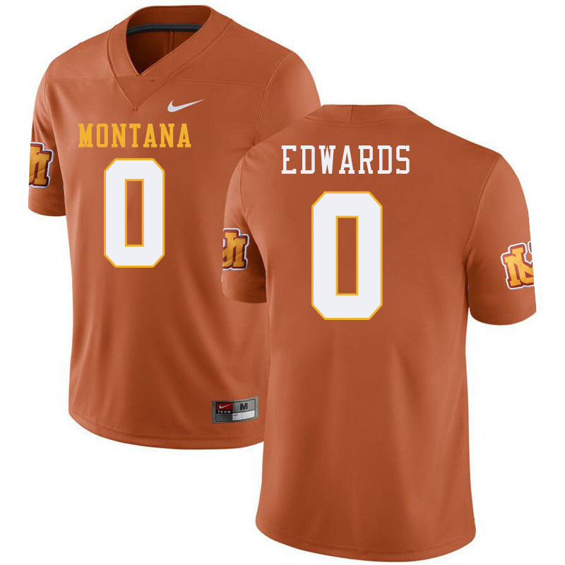 Montana Grizzlies #0 Kale Edwards College Football Jerseys Stitched Sale-Throwback